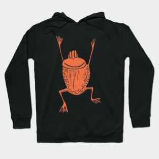 Jumping Orange Frog Hoodie